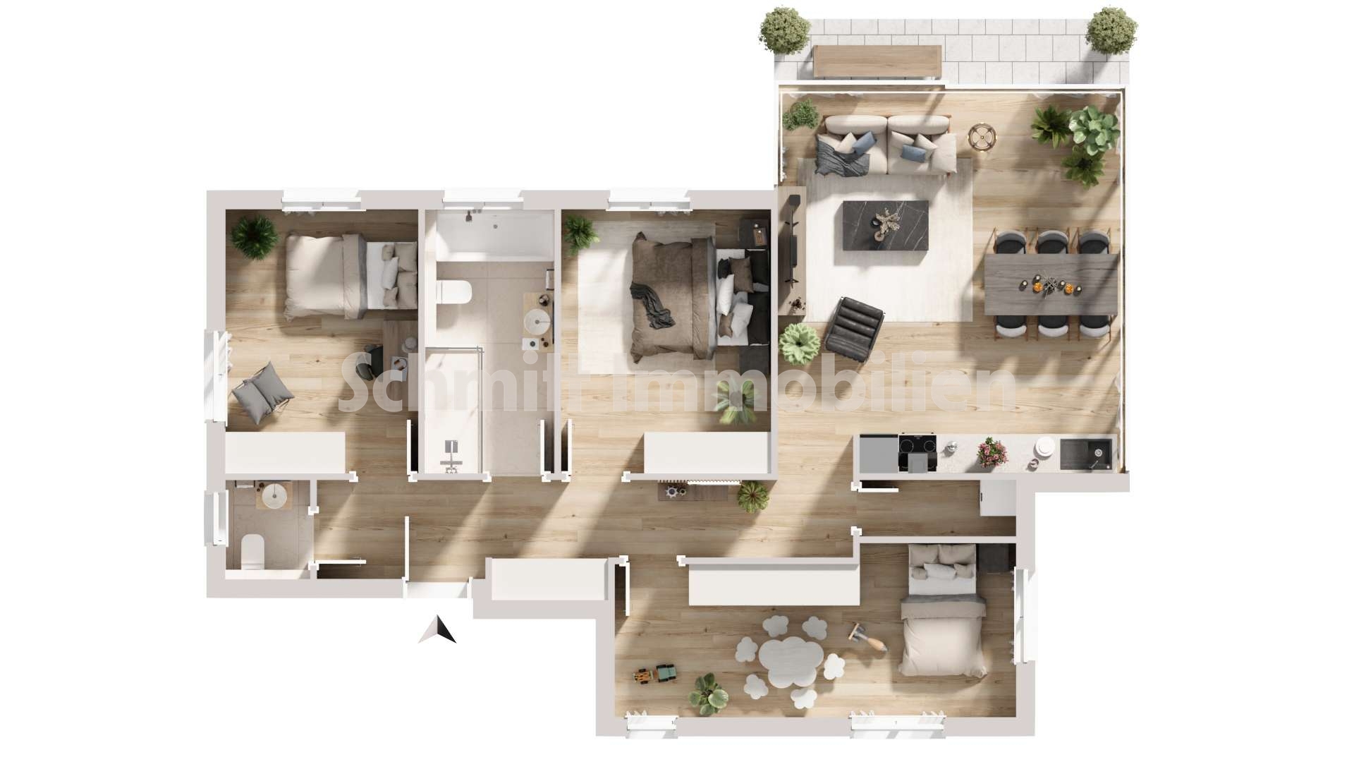 Grundriss Haus 1 - EG - WE 2